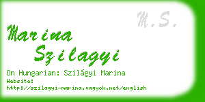 marina szilagyi business card