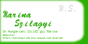 marina szilagyi business card